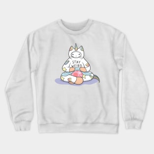 Weird Unicorn Cat cares Crewneck Sweatshirt